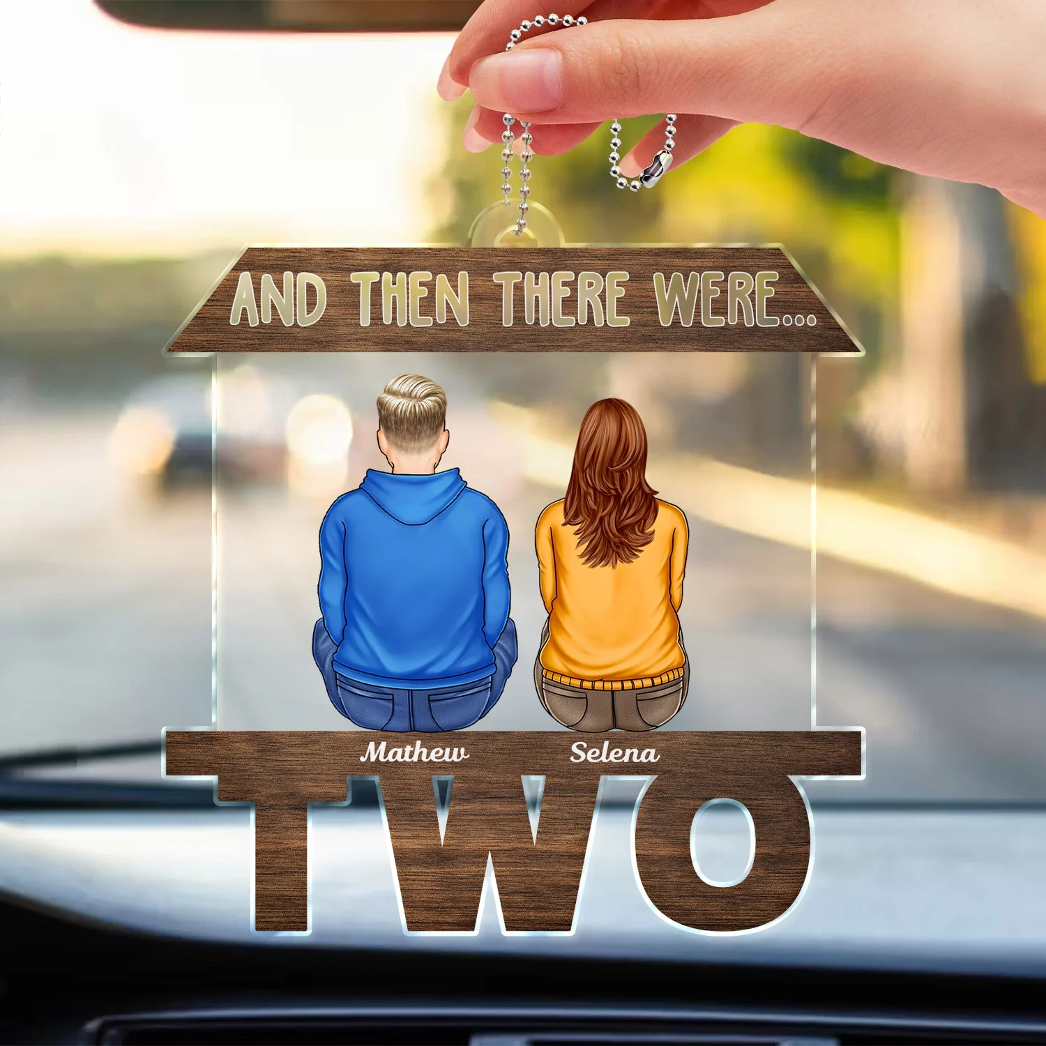 And Then There Were - Gift For Mom, Dad - Personalized Acrylic Car Hanger - Image 3