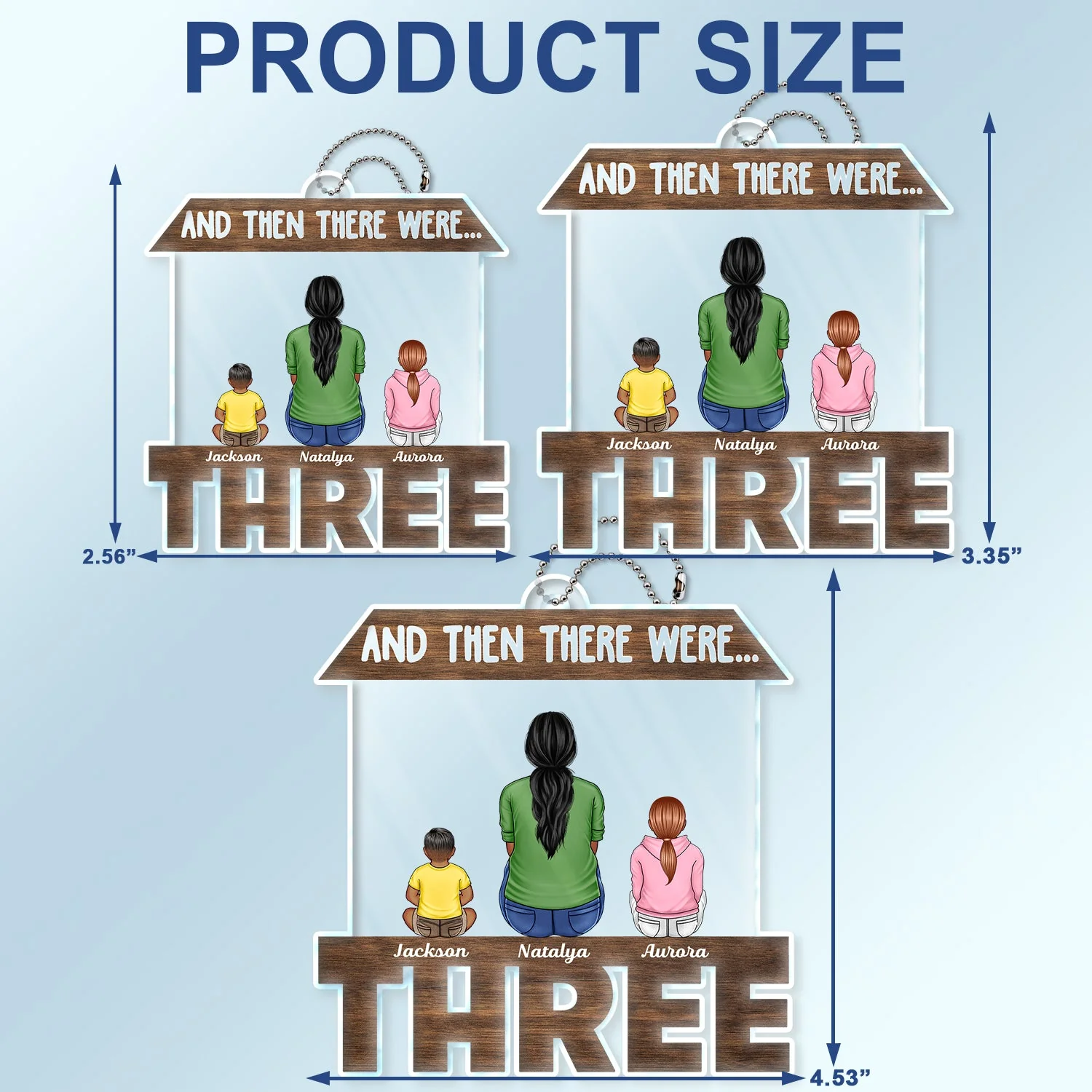 And Then There Were - Gift For Mom, Dad - Personalized Acrylic Car Hanger - Image 4