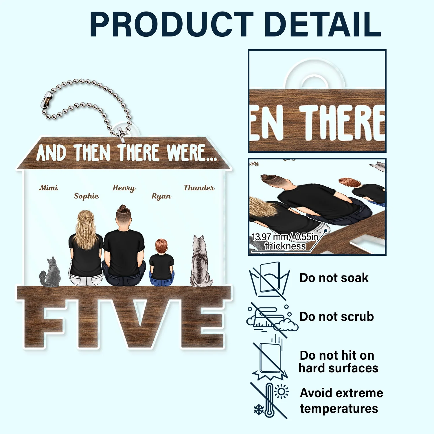 And Then There Were - Gift For Mom, Dad - Personalized Acrylic Car Hanger - Image 5