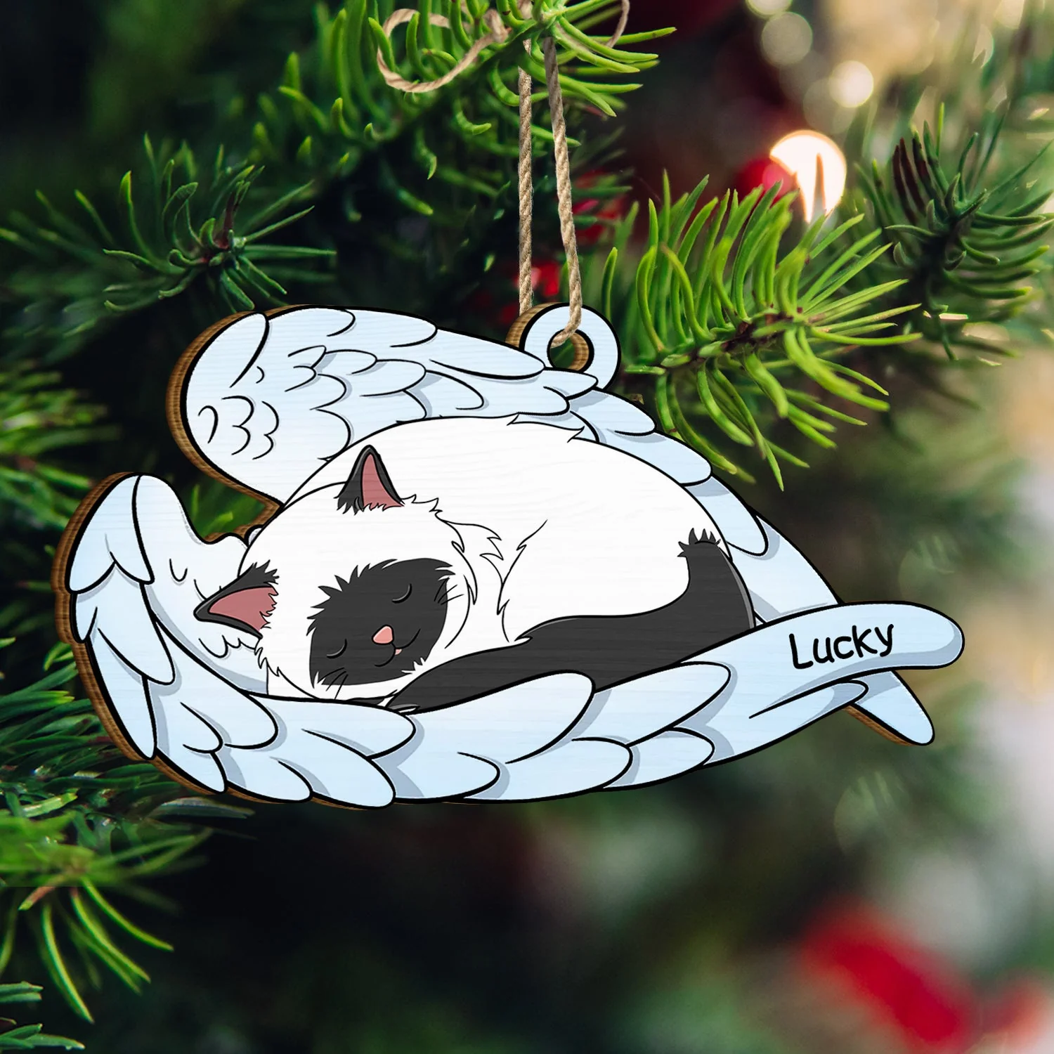 Angel Pet - Christmas, Memorial Gift For Dog Lover, Cat Lover - Personalized Wooden Cutout Ornament - Image 3
