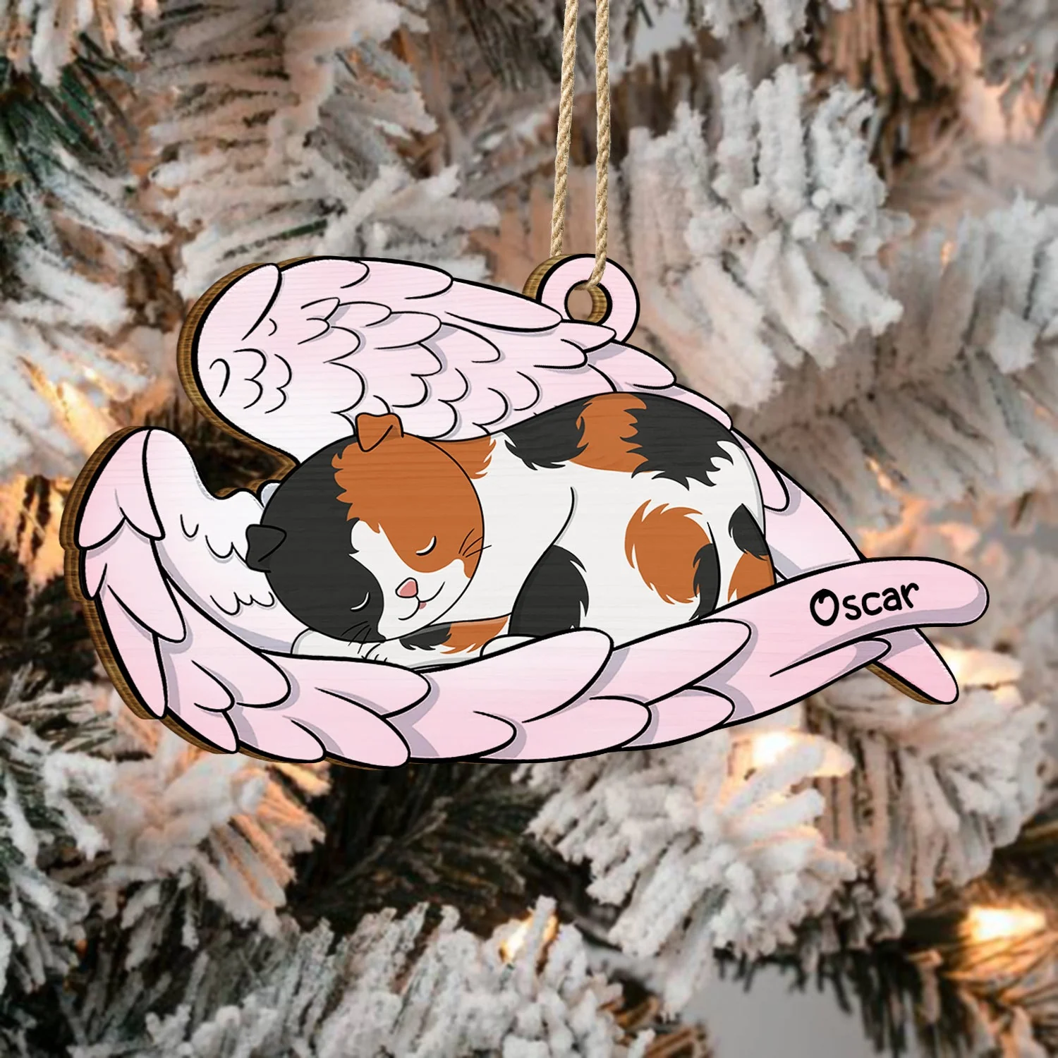 Angel Pet - Christmas, Memorial Gift For Dog Lover, Cat Lover - Personalized Wooden Cutout Ornament - Image 4