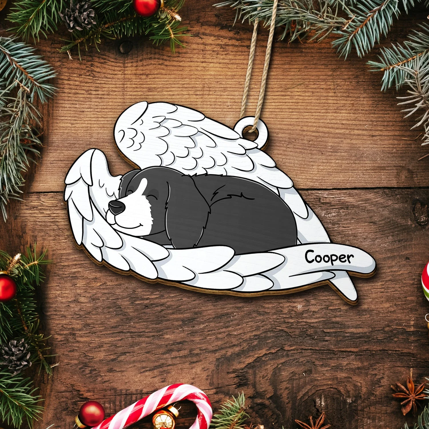 Angel Pet - Christmas, Memorial Gift For Dog Lover, Cat Lover - Personalized Wooden Cutout Ornament - Image 5