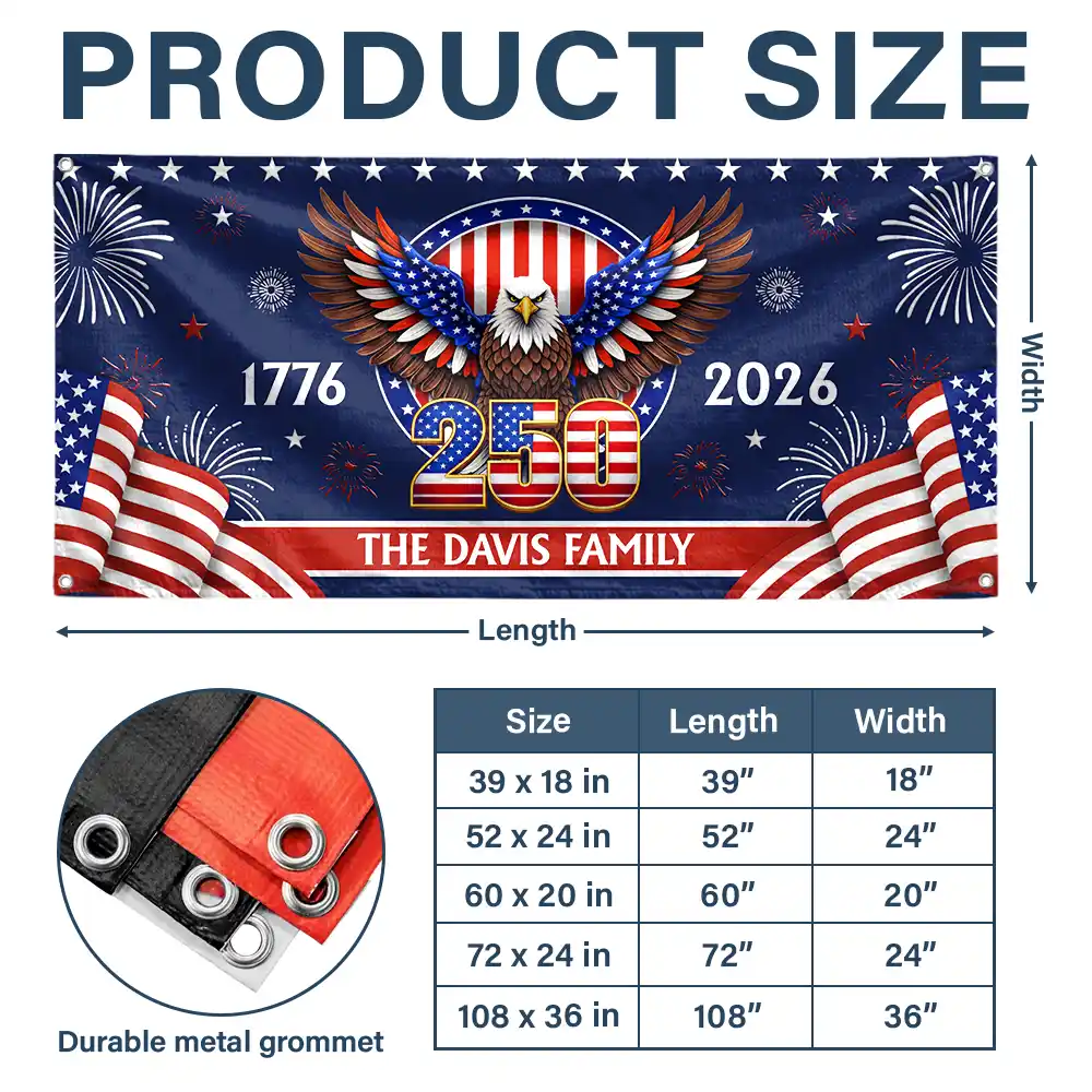 Anniversary America 250th - Personalized Horizontal Banner - Image 6