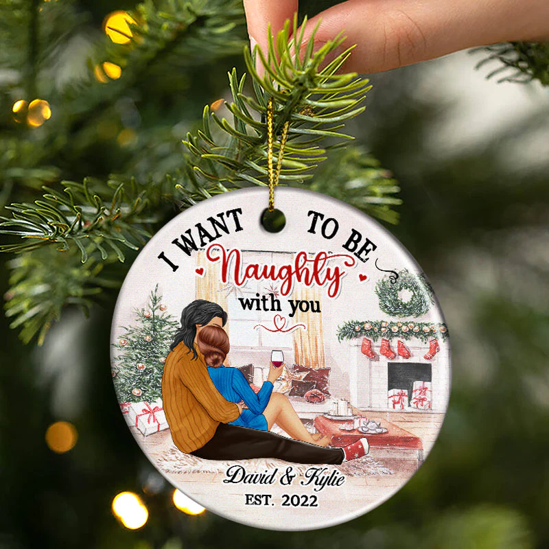 Annoy For The Rest Of My Life - Christmas Couple Gift - Personalized Custom Circle Ceramic Ornament - Image 2