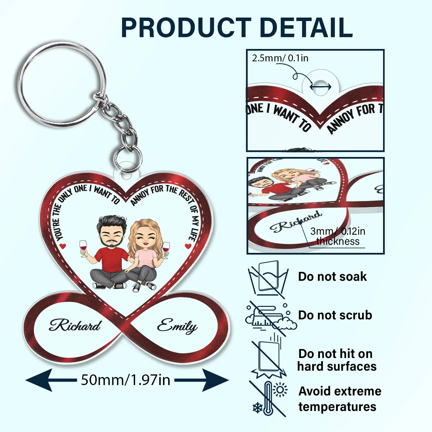Annoy For The Rest Of My Life - Gift For Couples - Personalized Custom Acrylic Keychain - Image 5