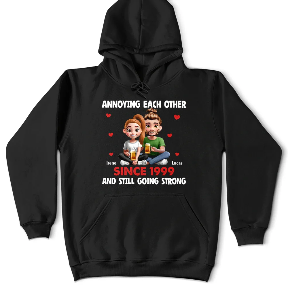 Annoying Each Other 3D Effect Couple - Personalized T Shirt - Image 4