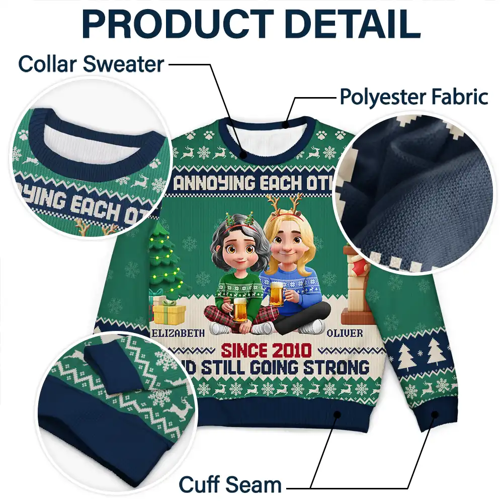 Annoying Each Other 3D Effect Couple - Personalized Unisex Ugly Sweater - Image 6