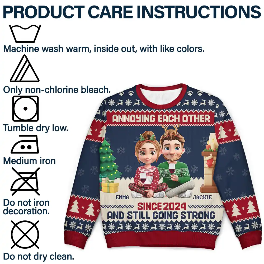 Annoying Each Other 3D Effect Couple - Personalized Unisex Ugly Sweater - Image 7