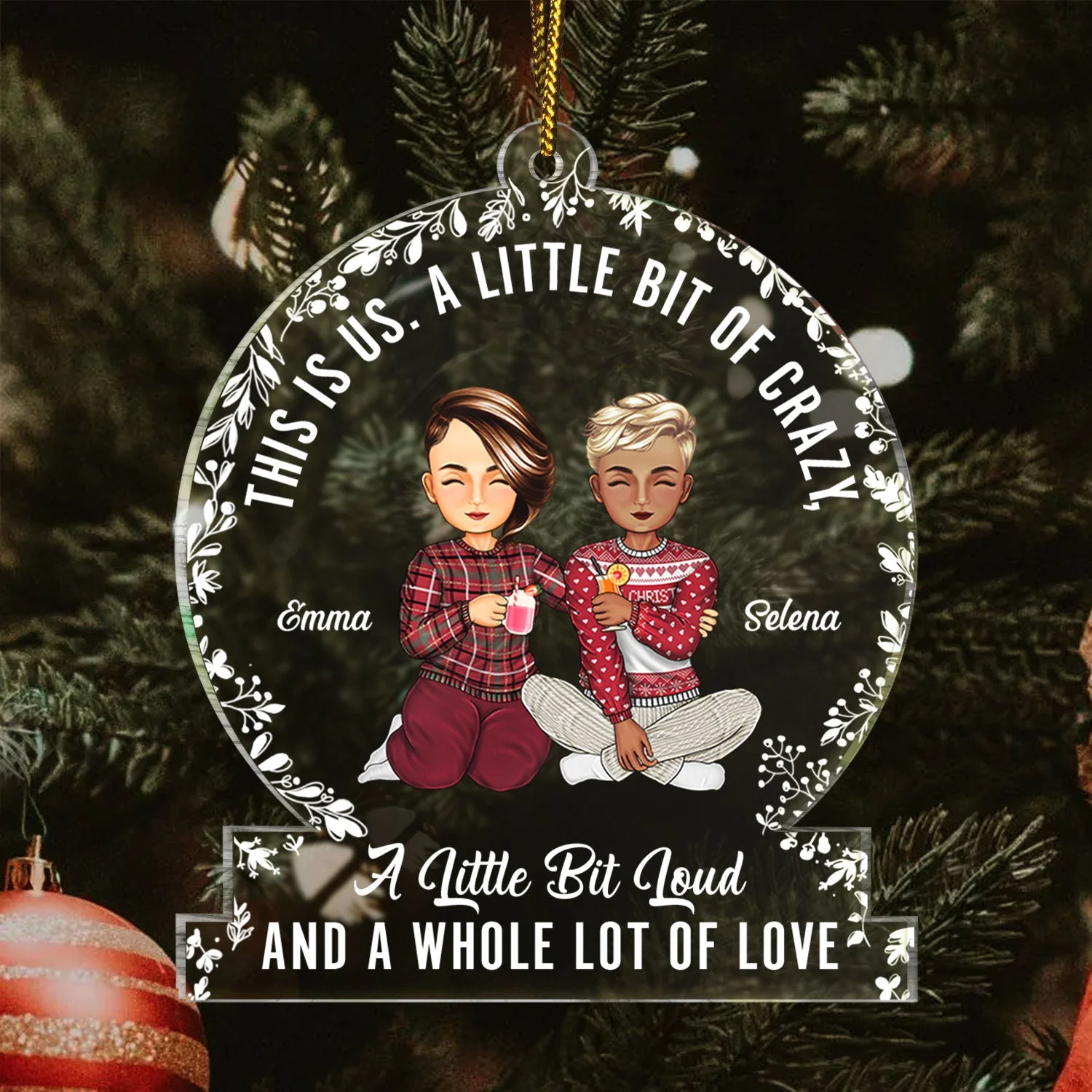 Annoying Each Other And Still Going Strong - Christmas Gift For Couple, Spouse, Husband, Wife - Personalized Custom Shaped Acrylic Ornament - Image 3