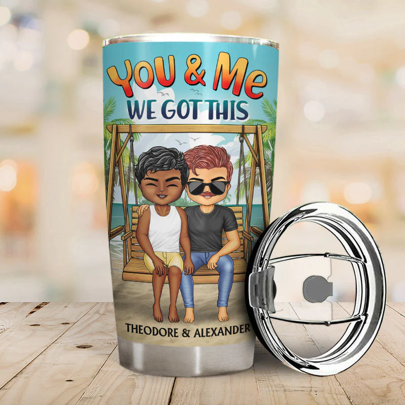 Annoying Each Other Beach Swing - Gift For Couple - Personalized Custom Tumbler - Image 2
