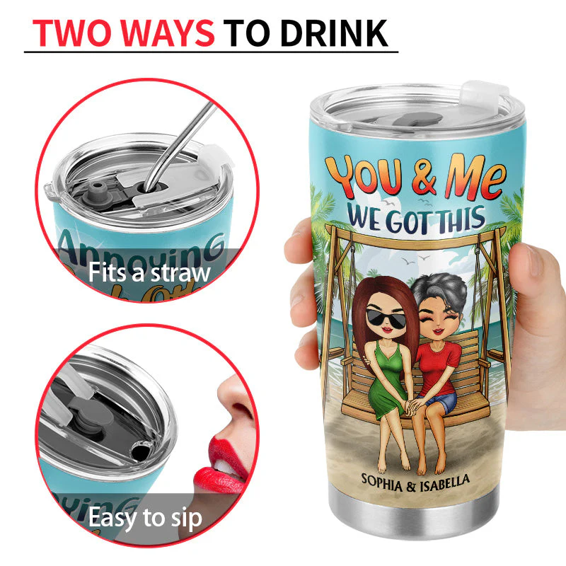 Annoying Each Other Beach Swing - Gift For Couple - Personalized Custom Tumbler - Image 4