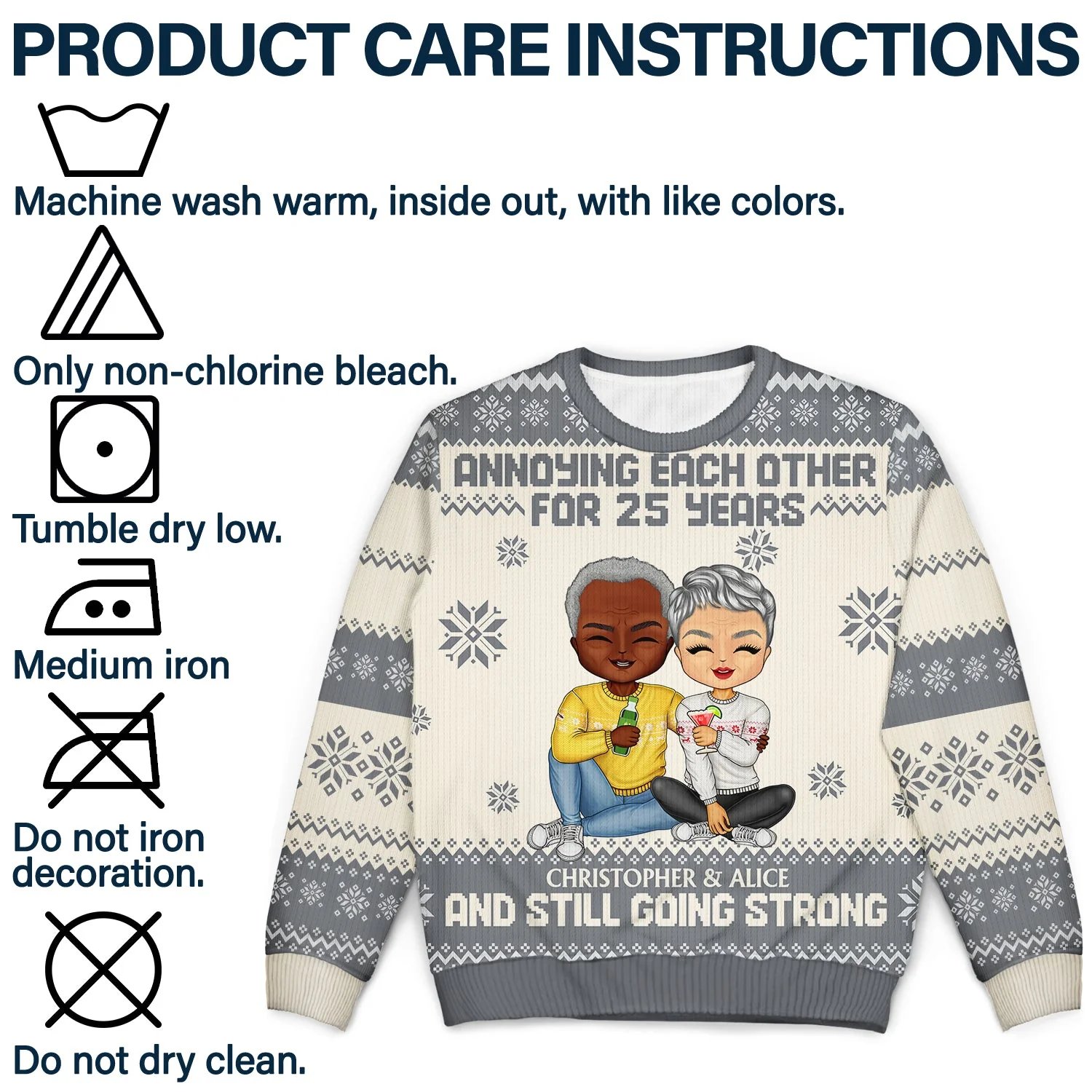 Annoying Each Other For Many Years - Anniversary, Christmas Gifts For Couples, Husband, Wife - Personalized Unisex Ugly Sweater - Image 7