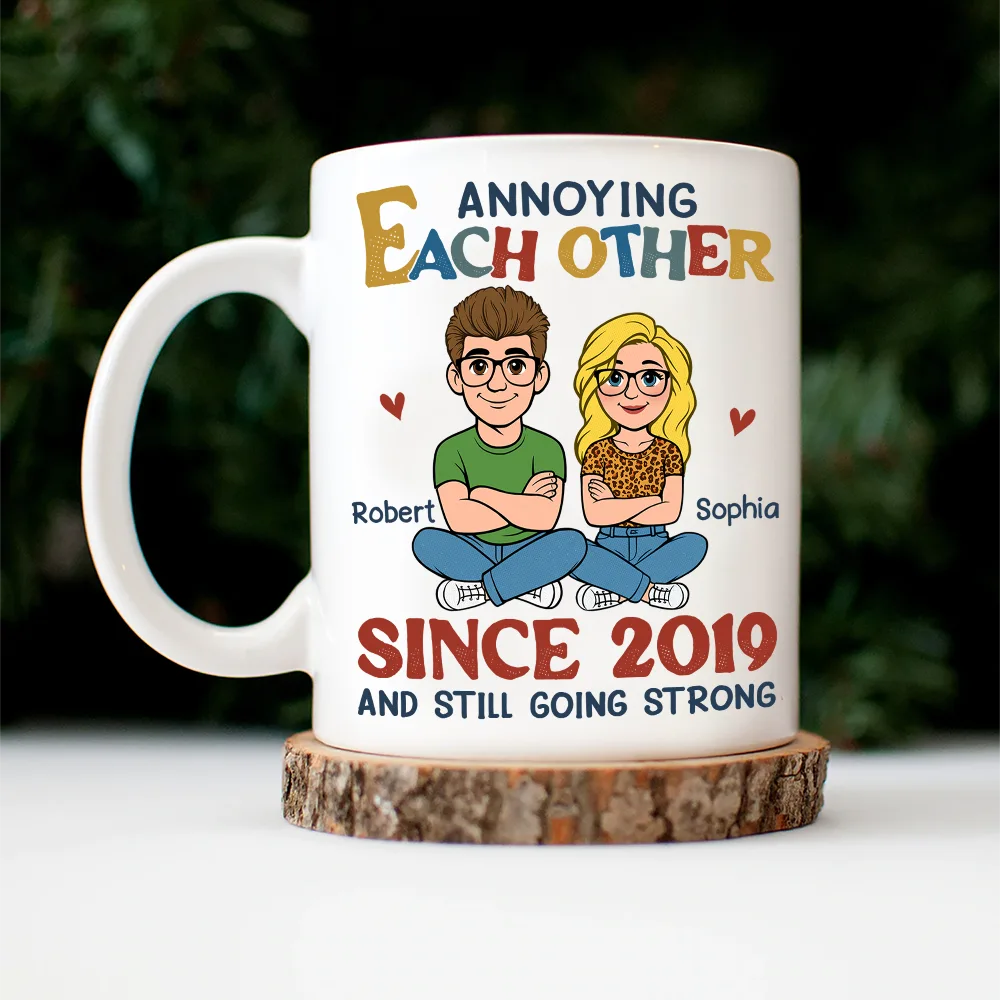 Annoying Each Other Retro Couple - Personalized Mug - Image 4