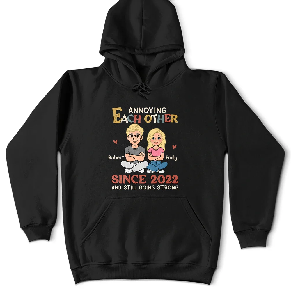 Annoying Each Other Retro Couple - Personalized T Shirt - Image 4