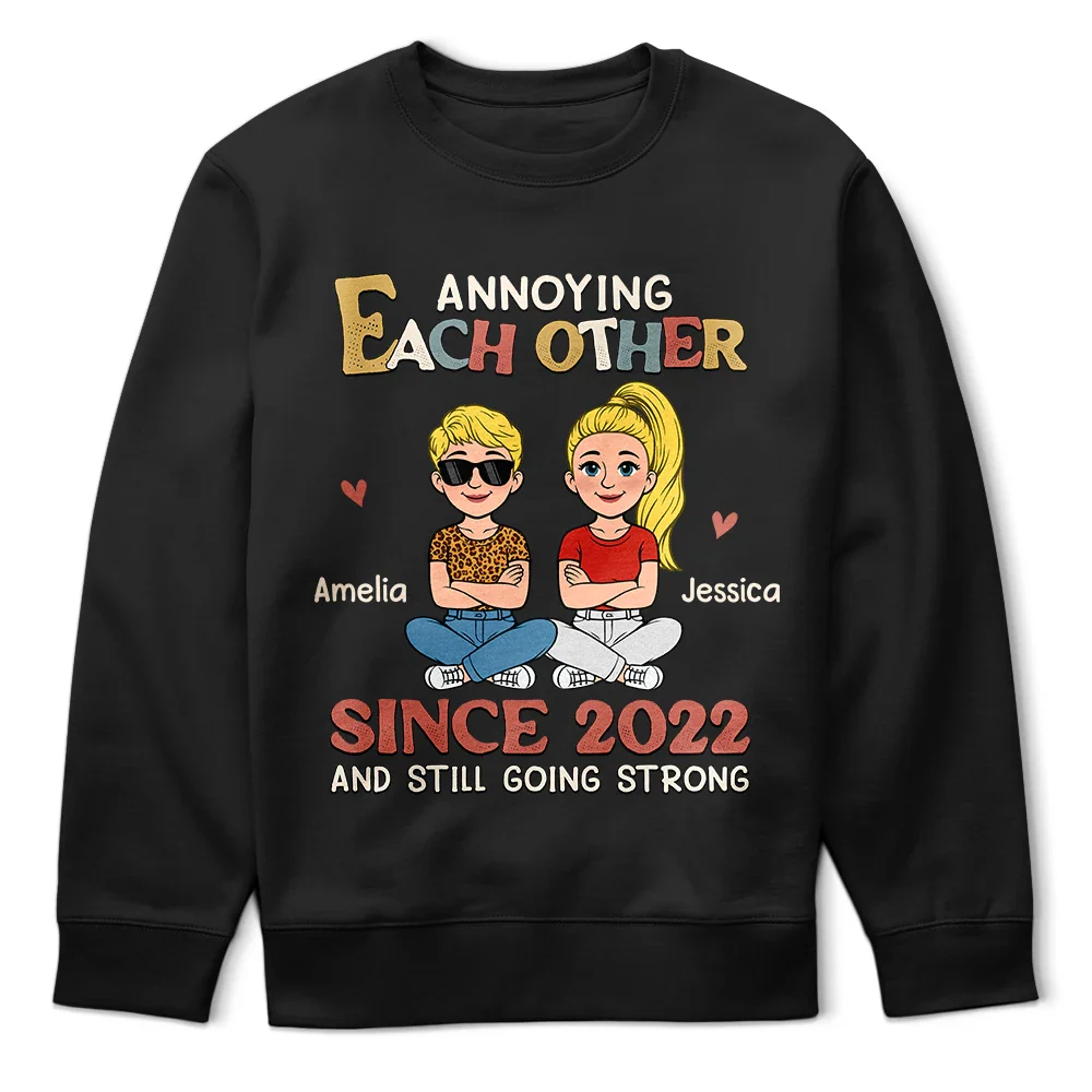 Annoying Each Other Retro Couple - Personalized T Shirt - Image 5