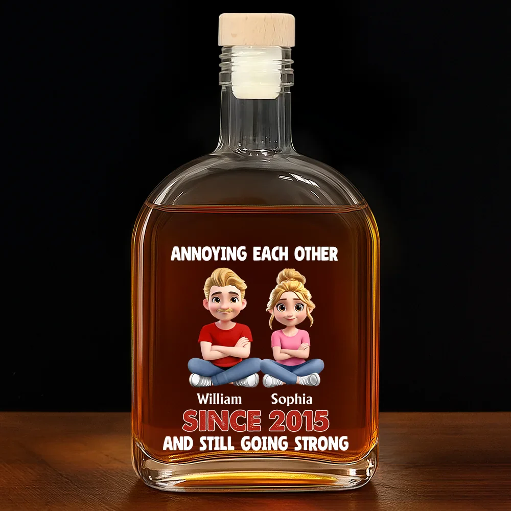 Annoying Each Other Since Couple - Personalized Whiskey Bottle - Image 2