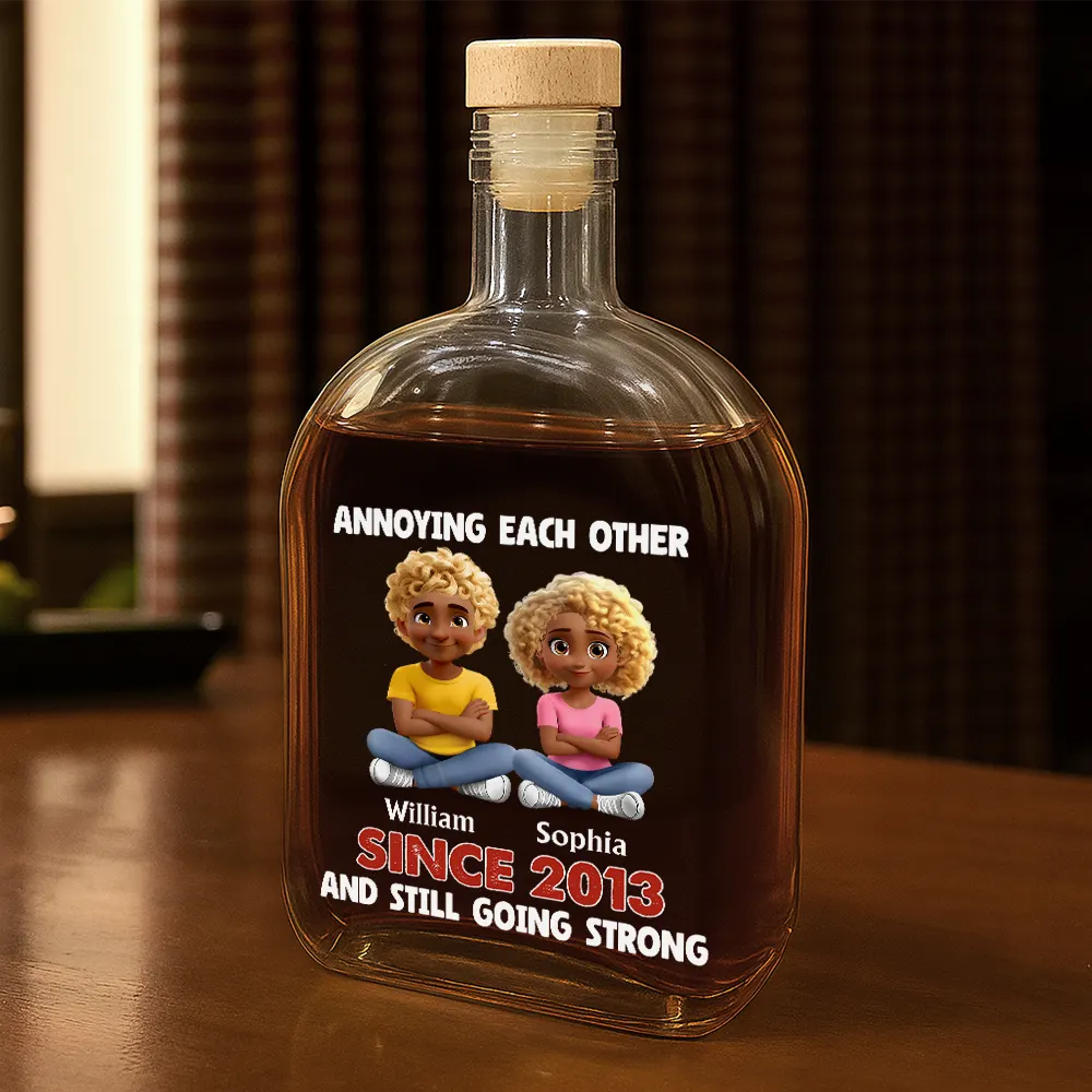 Annoying Each Other Since Couple - Personalized Whiskey Bottle - Image 3
