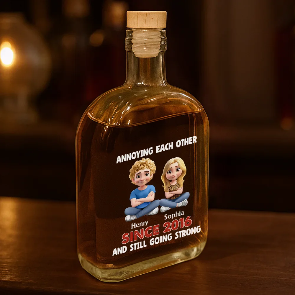 Annoying Each Other Since Couple - Personalized Whiskey Bottle - Image 4