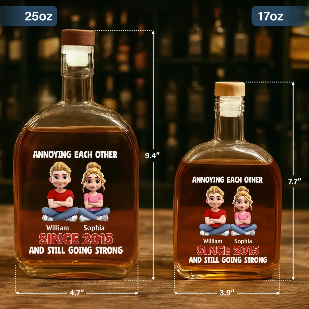 Annoying Each Other Since Couple - Personalized Whiskey Bottle - Image 6