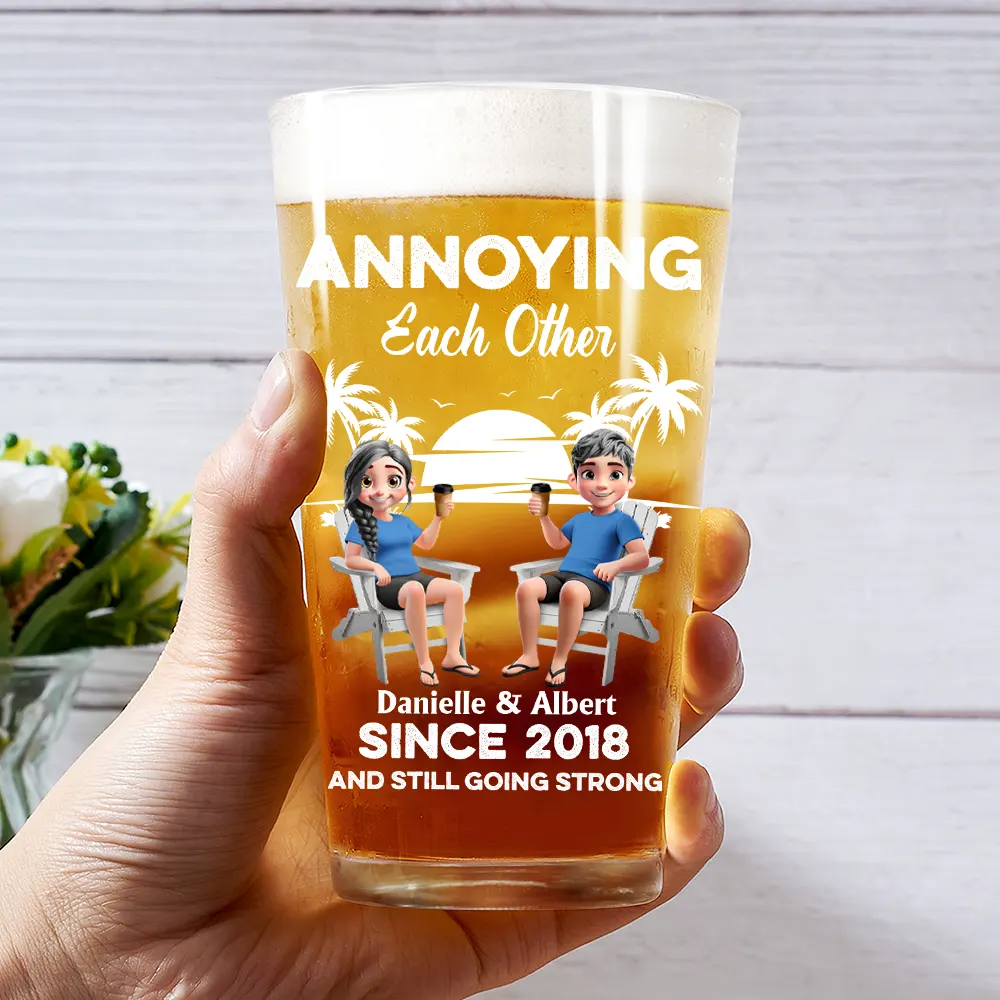 Annoying Each Other Since - Personalized Beer Glass - Image 3