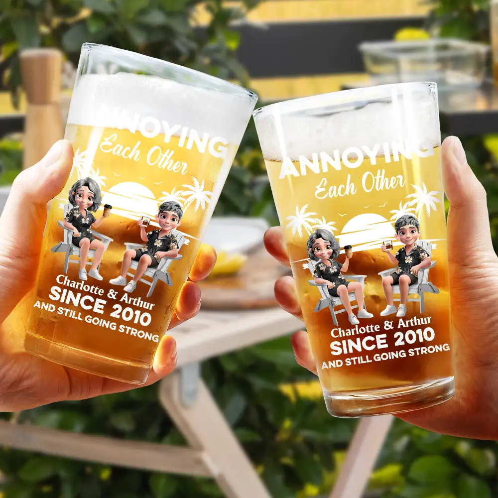 Annoying Each Other Since - Personalized Beer Glass - Image 4