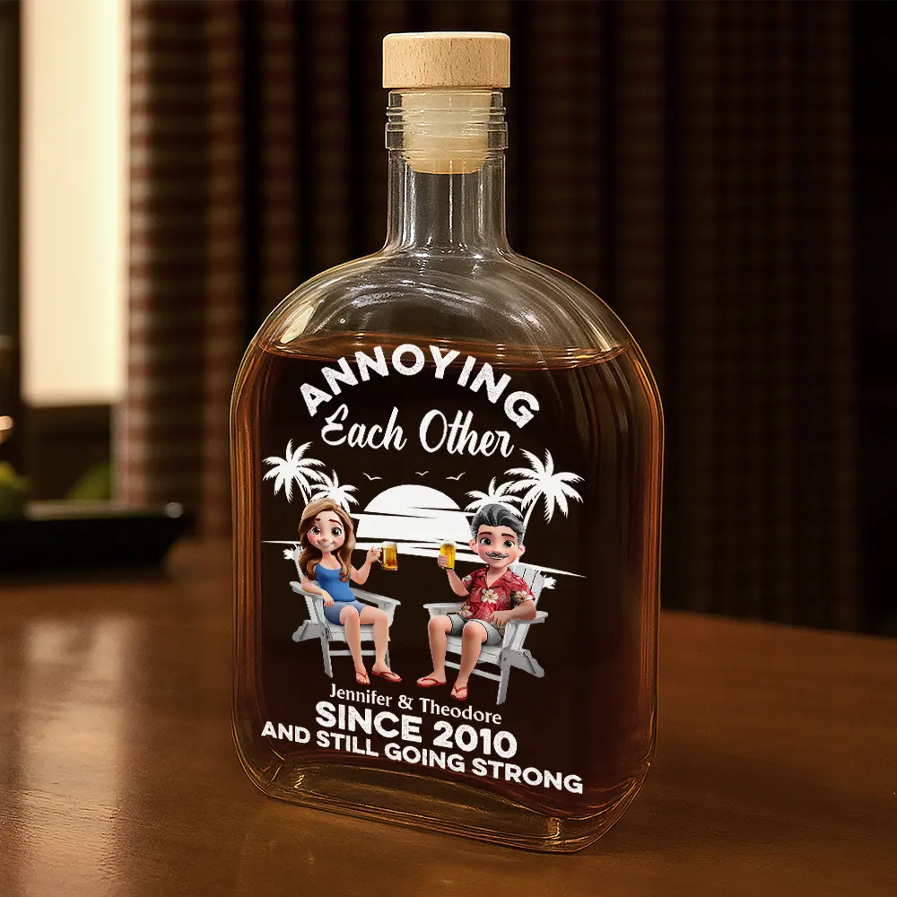 Annoying Each Other Since - Personalized Whiskey Bottle - Image 2