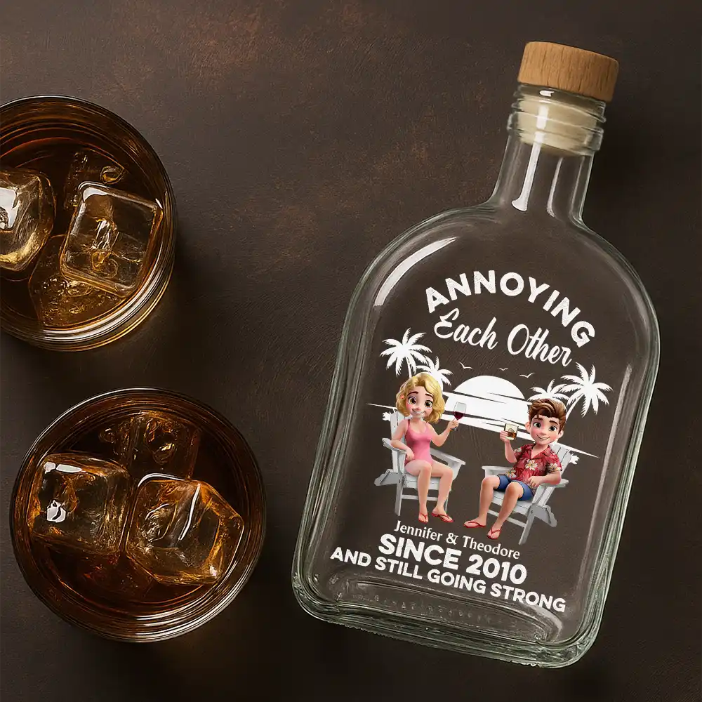 Annoying Each Other Since - Personalized Whiskey Bottle - Image 4