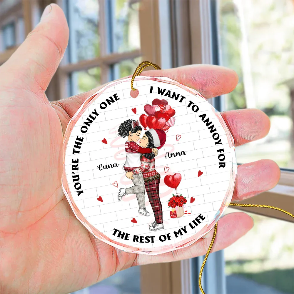 Annoying For The Rest Of My Life Couples - Personalized Circle Glass Ornament - Image 4