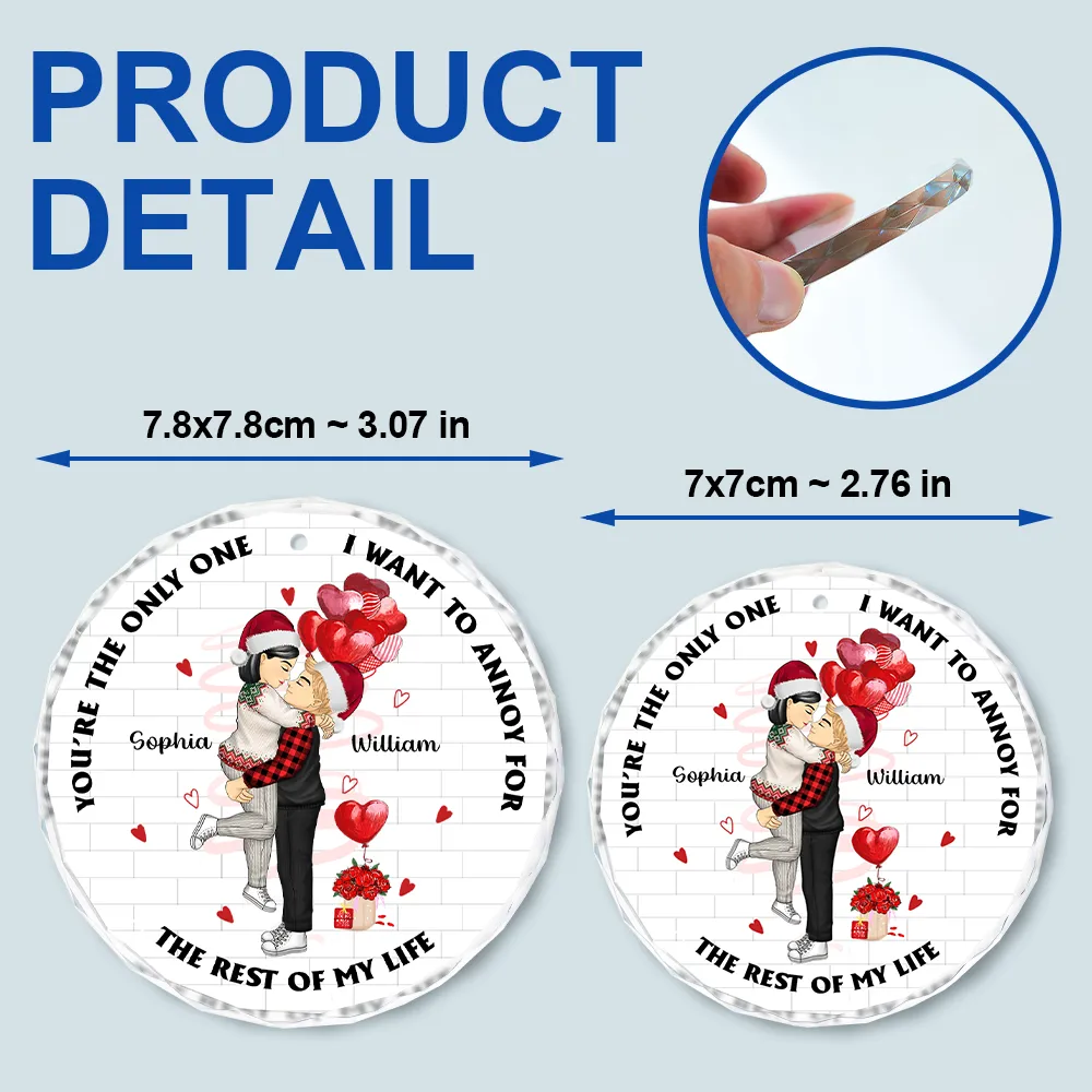 Annoying For The Rest Of My Life Couples - Personalized Circle Glass Ornament - Image 6