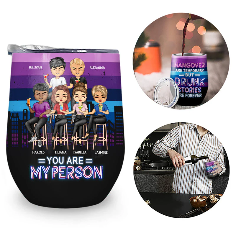 Another Year Of Bonding Over Alcohol Drinking Friends - BFF Bestie Gift - Personalized Wine Tumbler - Image 2