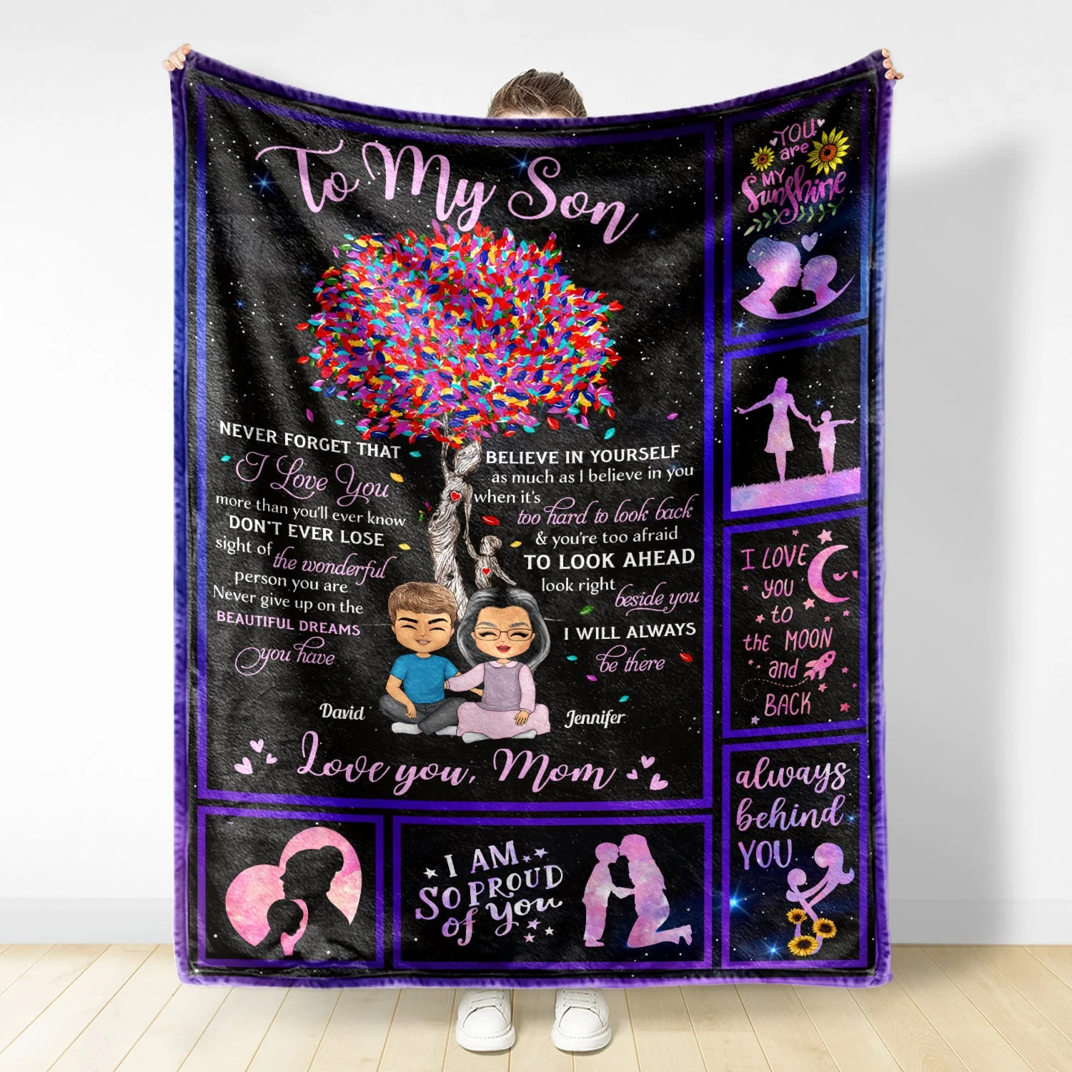 Anytime You Need A Kiss Or A Hug Love Mom - Mother Gift For Daughter & Son - Personalized Custom Fleece Blanket - Image 2