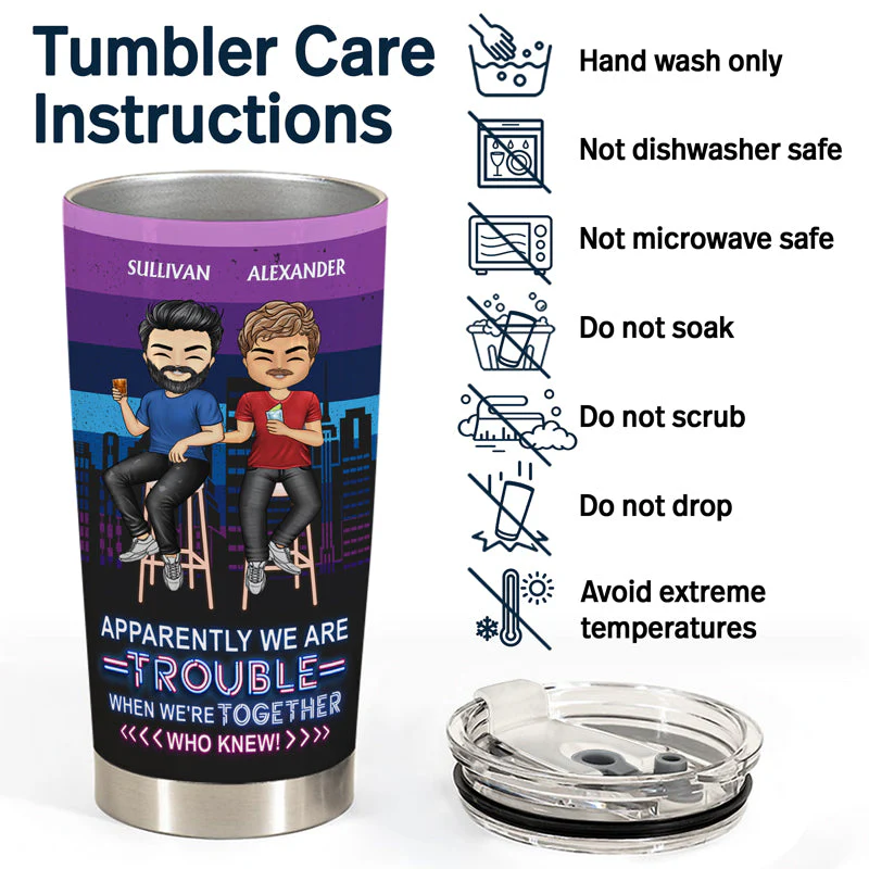 Apparently Trouble Bonding Over Alcohol Drinking Friends - BFF Bestie Gift - Personalized Custom Tumbler - Image 5