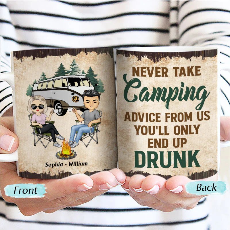 Apparently We Are Trouble When We Are Together - Gift For Camping Friends - Personalized Custom White Edge-to-Edge Mug - Image 2