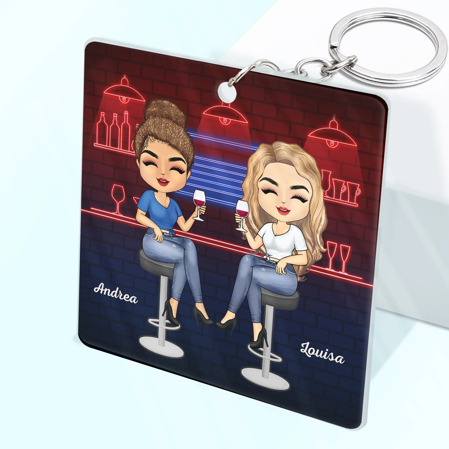Apparently We're Trouble When We Are Together Who Knew Best Friends - Bestie BFF Gift - Personalized Custom Rectangle Acrylic Keychain - Image 2