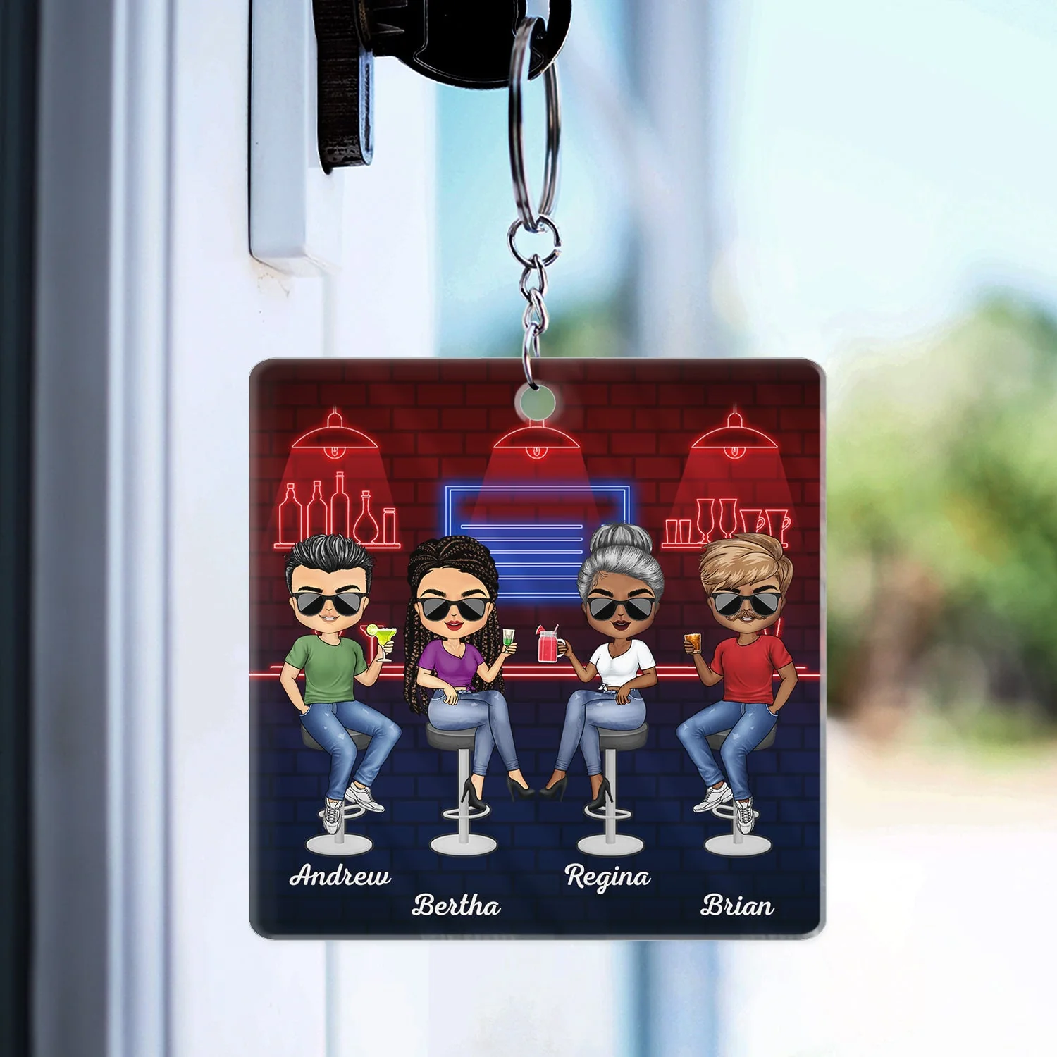 Apparently We're Trouble When We Are Together Who Knew Best Friends - Bestie BFF Gift - Personalized Custom Rectangle Acrylic Keychain - Image 3