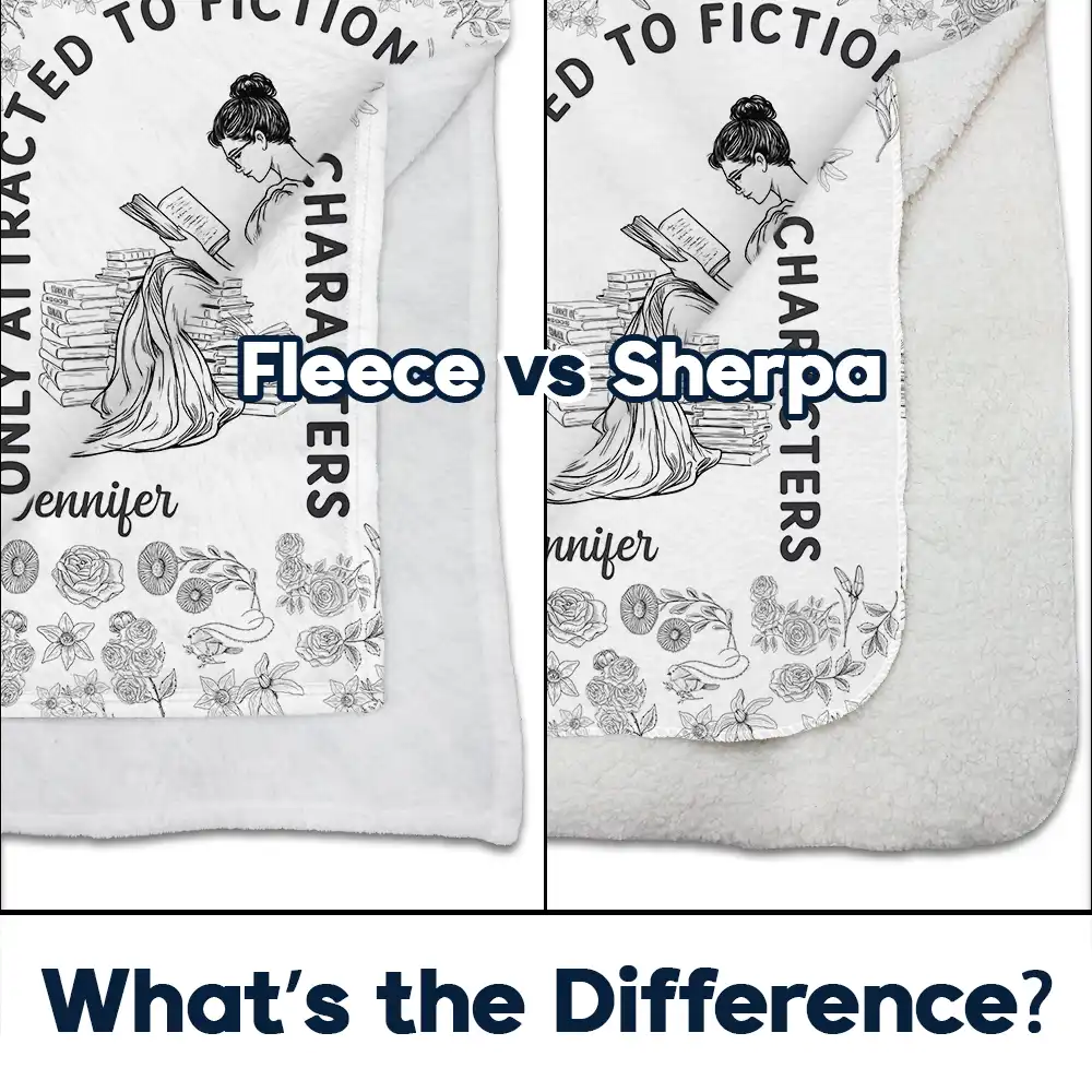 Attracted To Fictional Characters - Personalized Fleece Blanket, Sherpa Blanket - Image 4