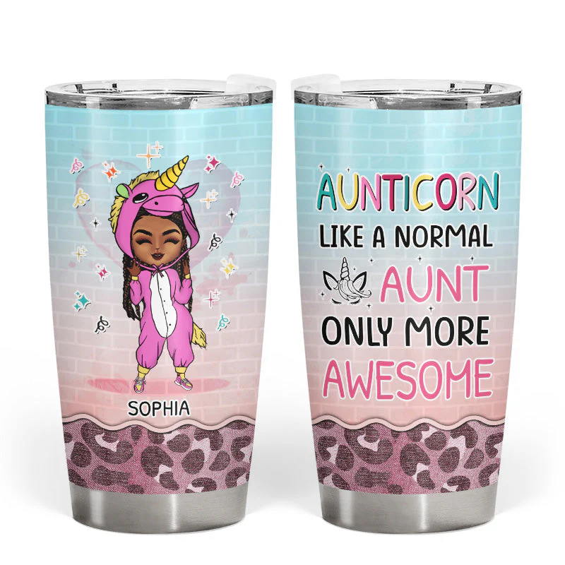 Aunticorn Like Other Aunt - Gift For Aunties - Personalized Custom Tumbler - Image 3