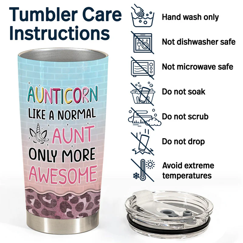 Aunticorn Like Other Aunt - Gift For Aunties - Personalized Custom Tumbler - Image 5