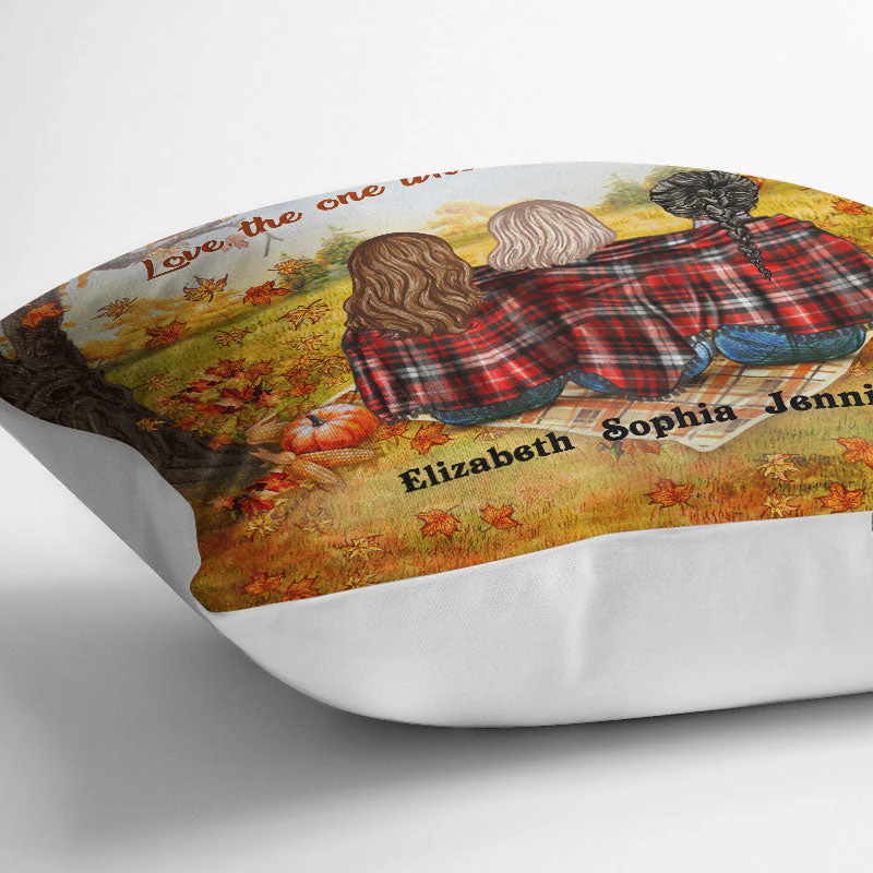 Autumn Flannel Best Friends I Love You Best Friends & Everything Nice - Personalized Custom Pillow - Image 3