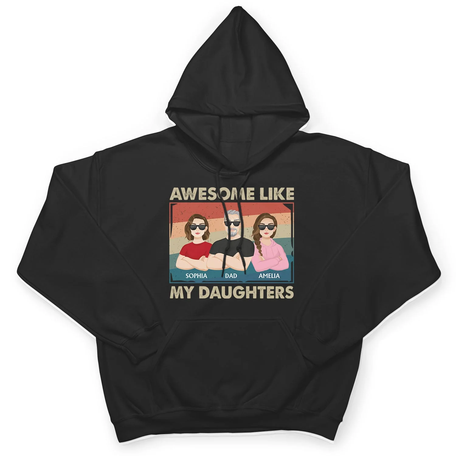 Awesome Like My Daughter Flat Art Crossed Arms - Funny Gift For Dad, Father, Grandpa - Personalized T Shirt - Image 4