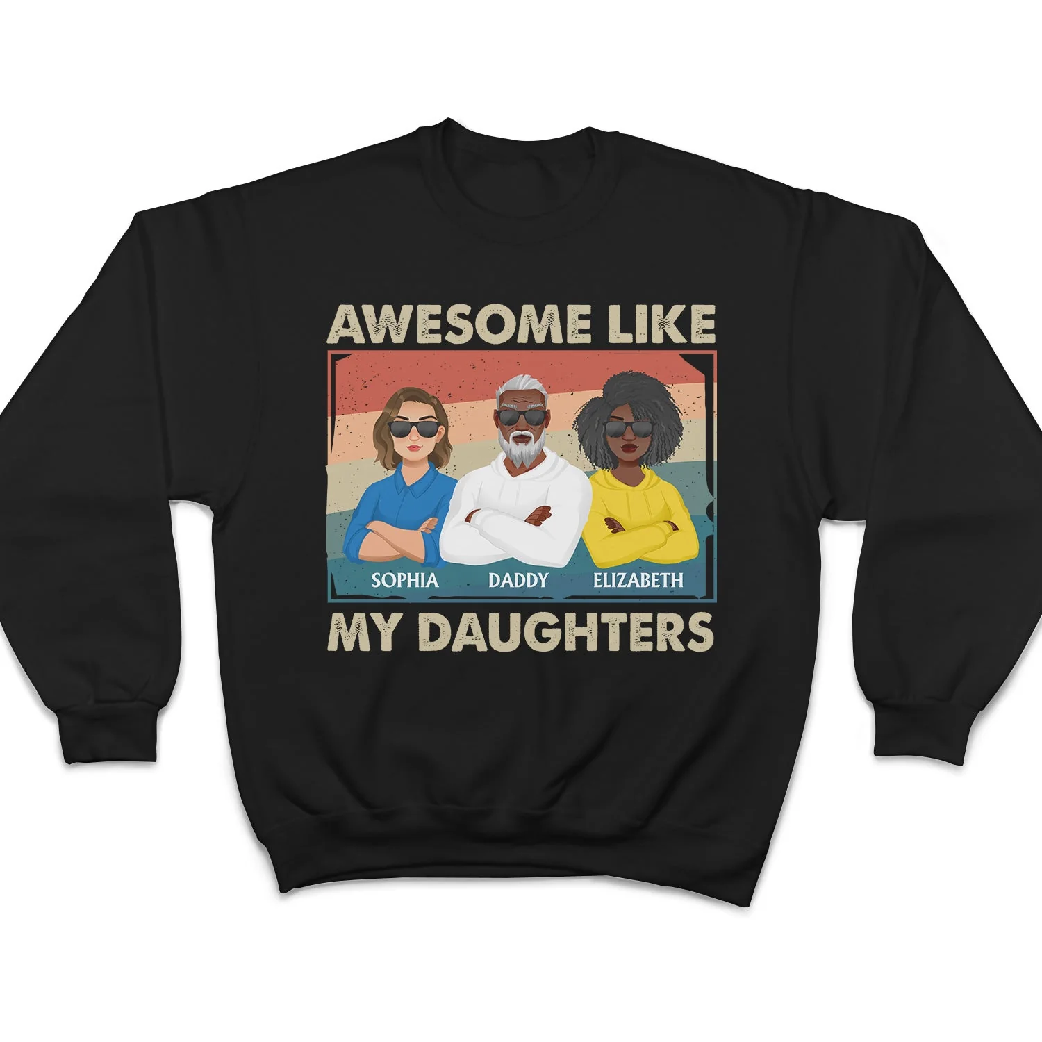Awesome Like My Daughter Flat Art Crossed Arms - Funny Gift For Dad, Father, Grandpa - Personalized T Shirt - Image 5