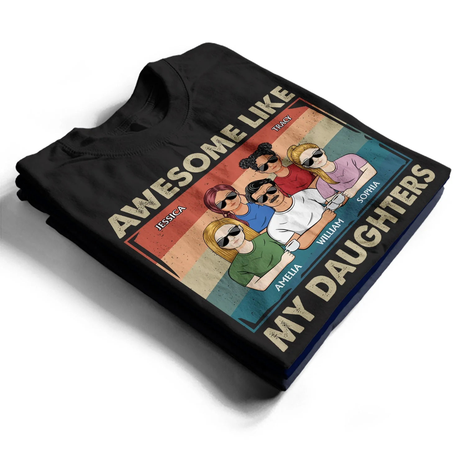 Awesome Like My Daughter - Funny Gift For Dad, Father, Grandpa - Personalized T Shirt - Image 2