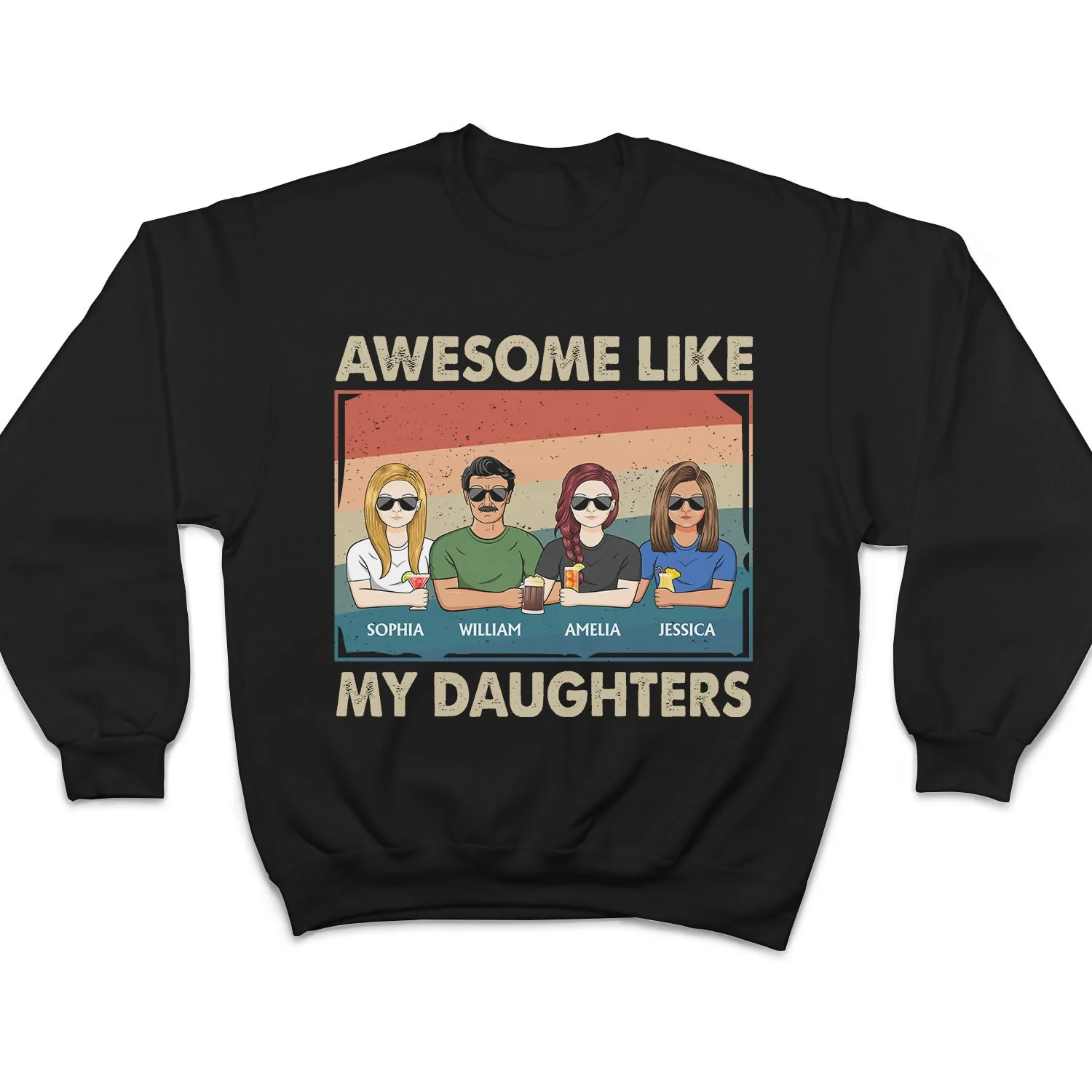 Awesome Like My Daughter - Funny Gift For Dad, Father, Grandpa - Personalized T Shirt - Image 5