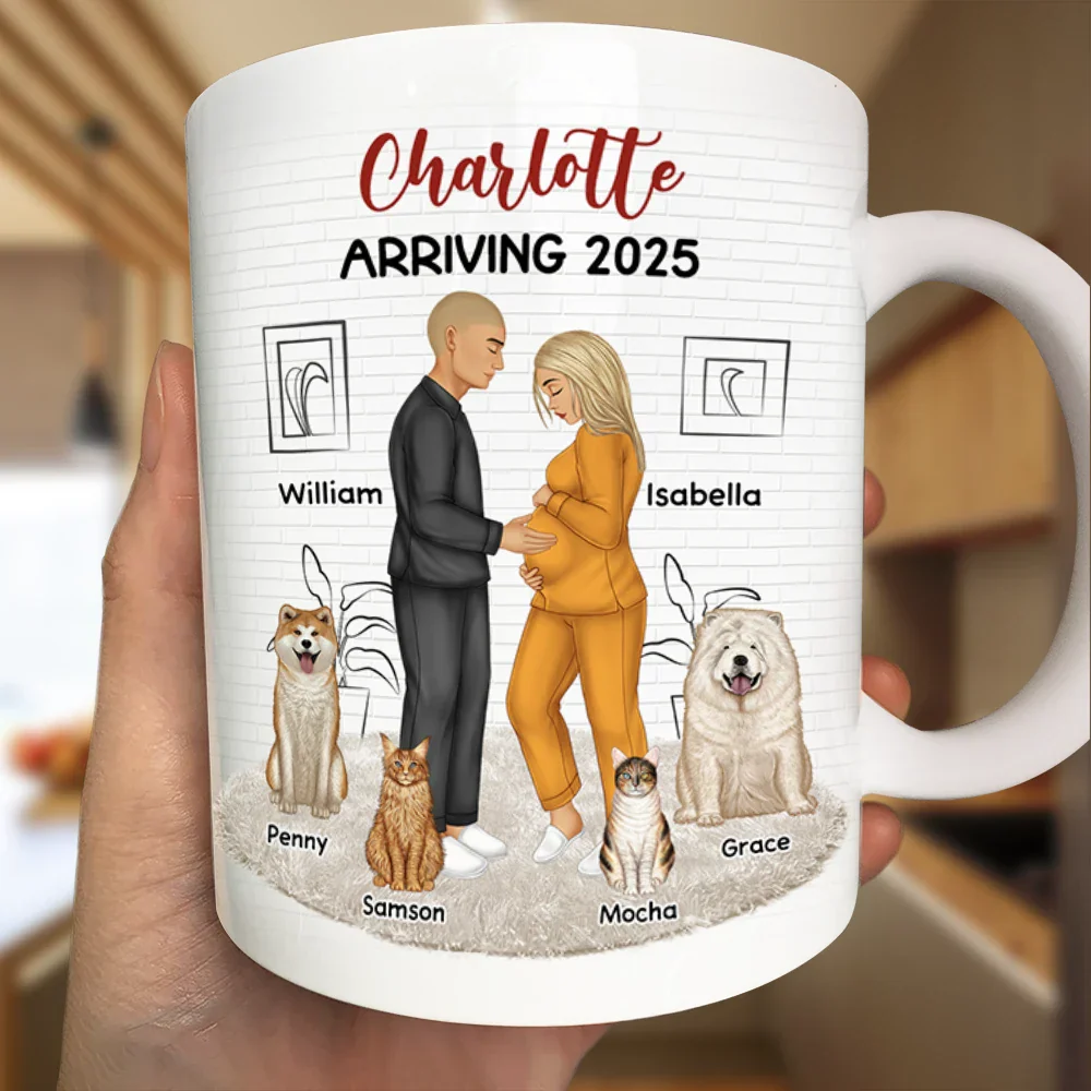 Baby Arriving Expecting Family - Personalized Mug - Image 3