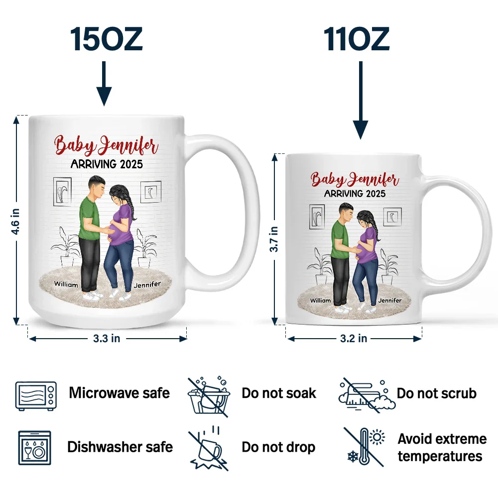 Baby Arriving Expecting Family - Personalized Mug - Image 4