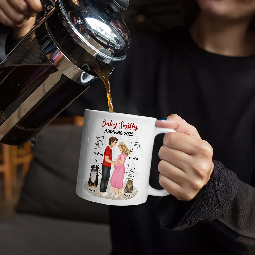 Baby Arriving Expecting Family - Personalized Mug - Image 5
