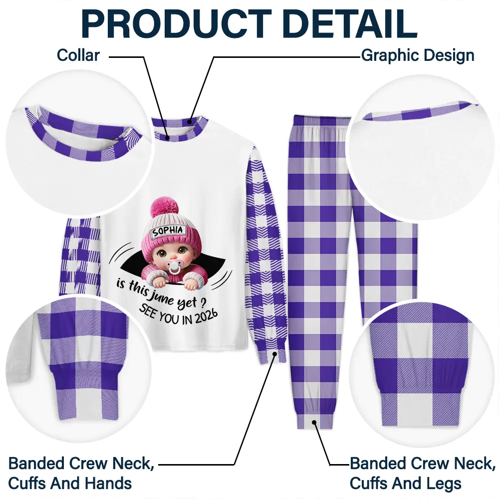 Baby Expecting Christmas On The Inside See You In - Personalized Unisex Pajamas Set - Image 5