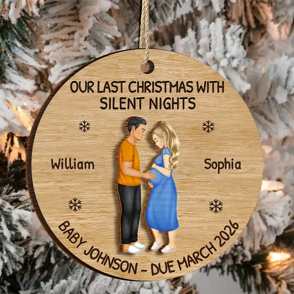 Baby Expecting See You - Personalized 2-Layered Wooden Ornament - Image 4