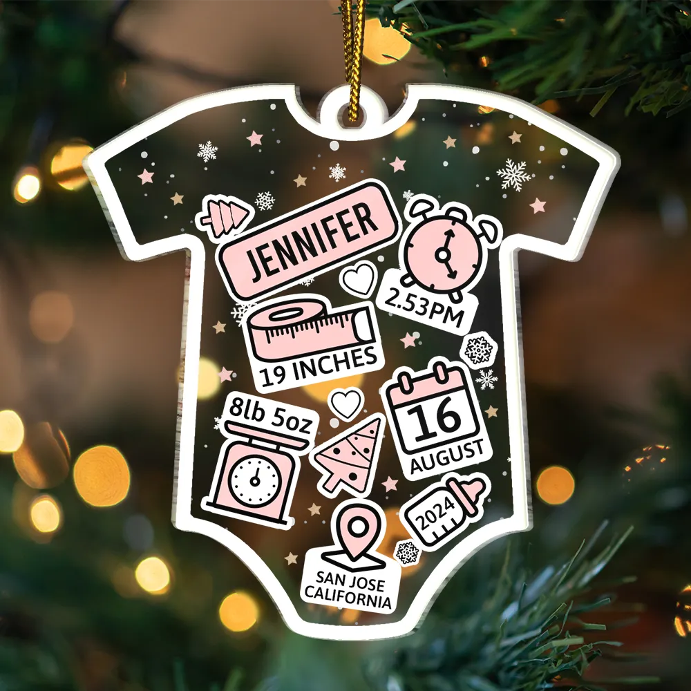 Baby First Christmas - Personalized Custom Shaped Acrylic Ornament - Image 3