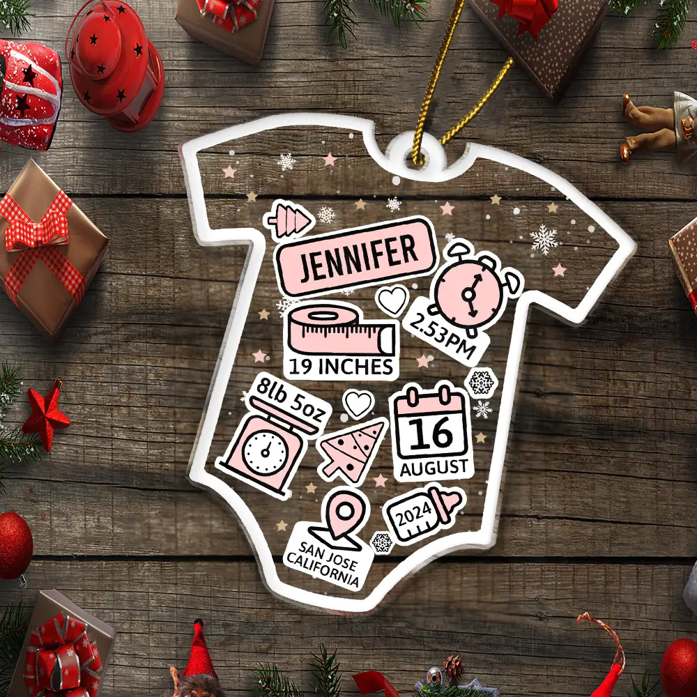 Baby First Christmas - Personalized Custom Shaped Acrylic Ornament - Image 5
